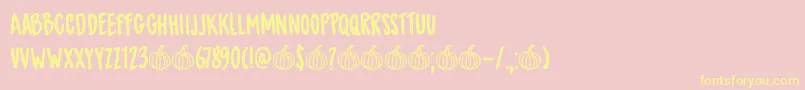 DkSpicedPumpkin Font – Yellow Fonts on Pink Background