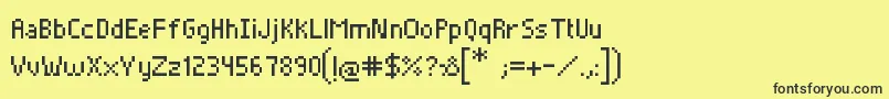 Pixelade Font – Black Fonts on Yellow Background