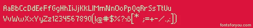Pixelade Font – Green Fonts on Red Background