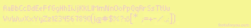 Pixelade Font – Pink Fonts on Yellow Background