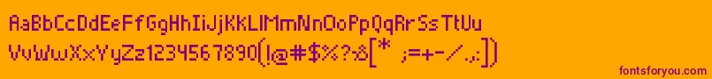 Pixelade Font – Purple Fonts on Orange Background