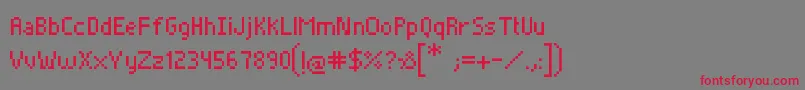 Pixelade-Schriftart – Rote Schriften auf grauem Hintergrund