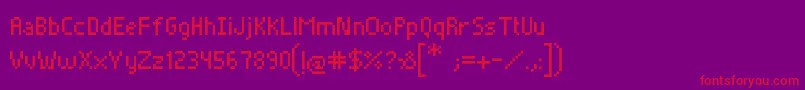 Pixelade Font – Red Fonts on Purple Background