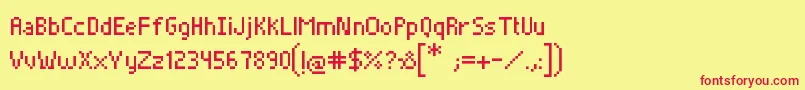 Pixelade Font – Red Fonts on Yellow Background