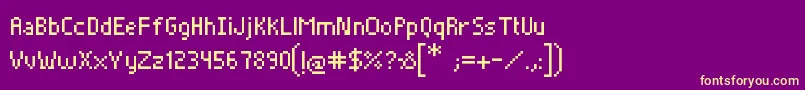 Pixelade Font – Yellow Fonts on Purple Background