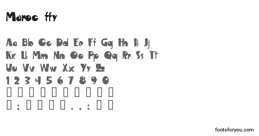 Czcionka Maroc ffy – alfabet, cyfry, specjalne znaki