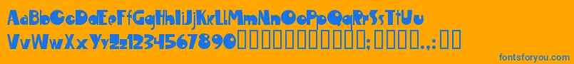 Maroc ffy Font – Blue Fonts on Orange Background
