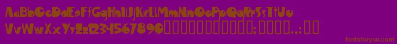 フォントMaroc ffy – 紫色の背景に茶色のフォント