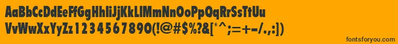 Fonte BulletinRegular – fontes pretas em um fundo laranja