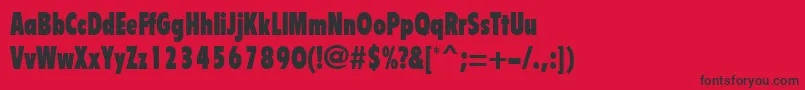 Czcionka BulletinRegular – czarne czcionki na czerwonym tle