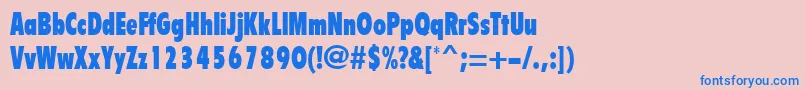 BulletinRegular-fontti – siniset fontit vaaleanpunaisella taustalla