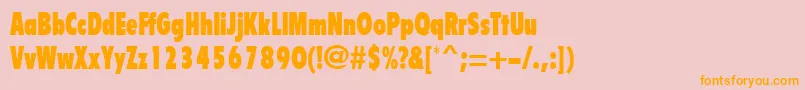 Police BulletinRegular – polices orange sur fond rose