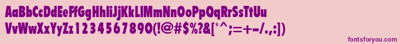 BulletinRegular Font – Purple Fonts on Pink Background