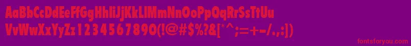 BulletinRegular Font – Red Fonts on Purple Background