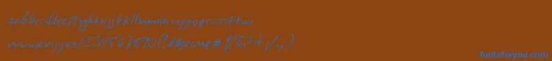 Dlylehand Font – Blue Fonts on Brown Background