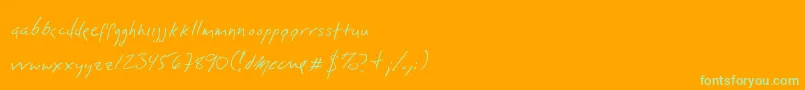Dlylehand Font – Green Fonts on Orange Background