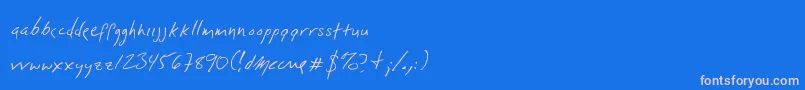 Dlylehand Font – Pink Fonts on Blue Background