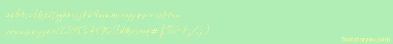Dlylehand Font – Yellow Fonts on Green Background