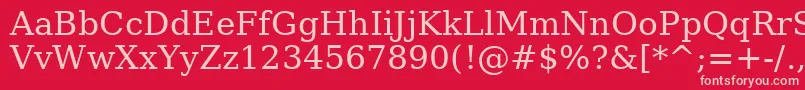 AeTholoth-fontti – vaaleanpunaiset fontit punaisella taustalla