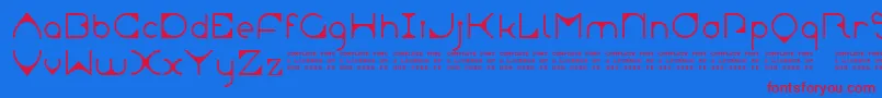 LeonardianSample-fontti – punaiset fontit sinisellä taustalla