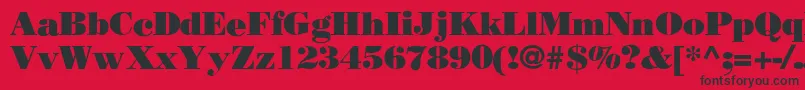 BodoniPosterSsiPosterBold Font – Black Fonts on Red Background