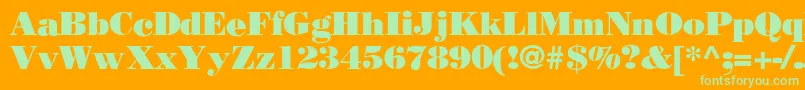 BodoniPosterSsiPosterBold-Schriftart – Grüne Schriften auf orangefarbenem Hintergrund