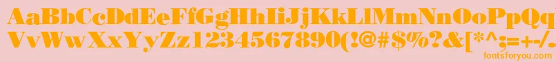 BodoniPosterSsiPosterBold Font – Orange Fonts on Pink Background