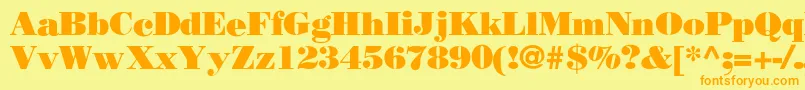 BodoniPosterSsiPosterBold Font – Orange Fonts on Yellow Background