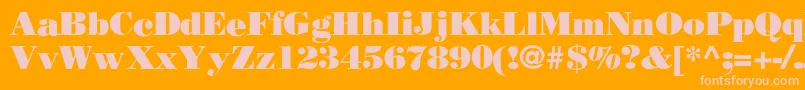 BodoniPosterSsiPosterBold Font – Pink Fonts on Orange Background