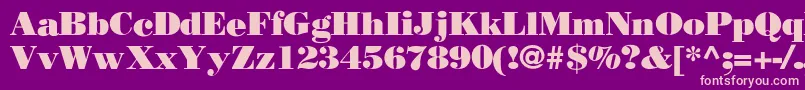 BodoniPosterSsiPosterBold Font – Pink Fonts on Purple Background