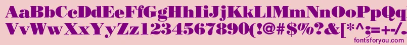 BodoniPosterSsiPosterBold Font – Purple Fonts on Pink Background