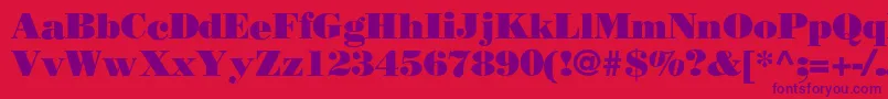 BodoniPosterSsiPosterBold Font – Purple Fonts on Red Background