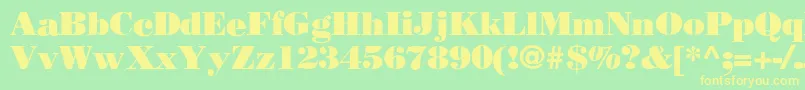 BodoniPosterSsiPosterBold Font – Yellow Fonts on Green Background