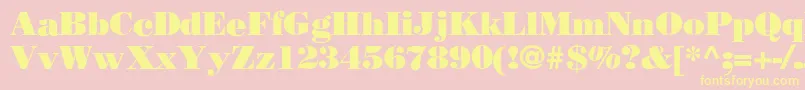 BodoniPosterSsiPosterBold Font – Yellow Fonts on Pink Background