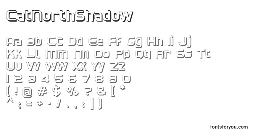 Schriftart CatNorthShadow – Alphabet, Zahlen, spezielle Symbole
