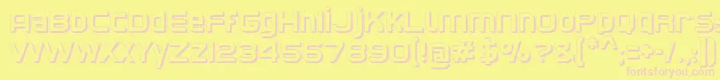 CatNorthShadow-fontti – vaaleanpunaiset fontit keltaisella taustalla
