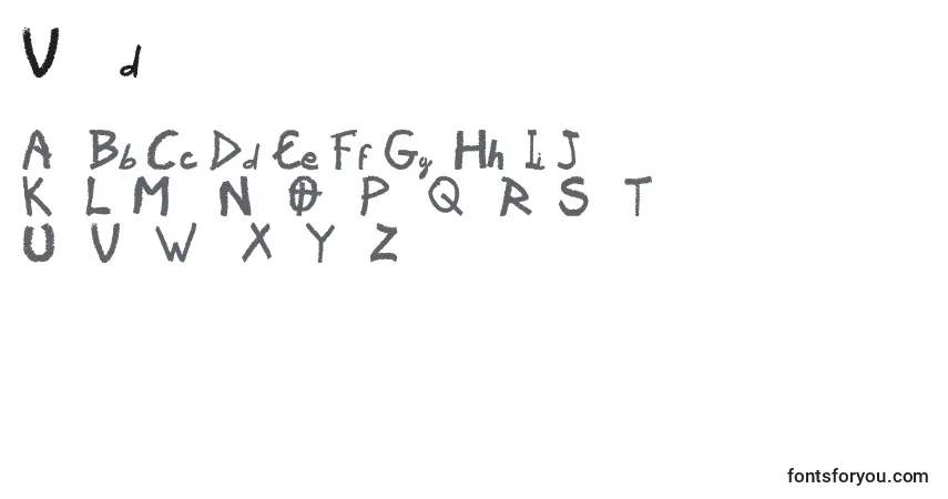 Шрифт Vaudoo – алфавит, цифры, специальные символы