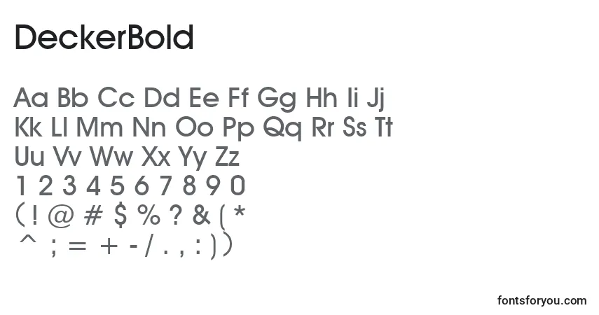 A fonte DeckerBold – alfabeto, números, caracteres especiais