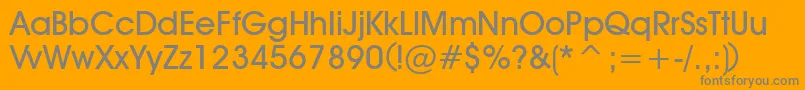DeckerBold-Schriftart – Graue Schriften auf orangefarbenem Hintergrund