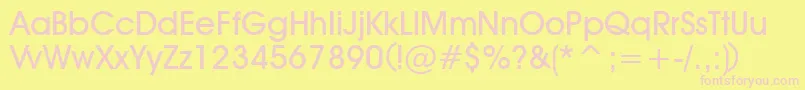 DeckerBold-fontti – vaaleanpunaiset fontit keltaisella taustalla