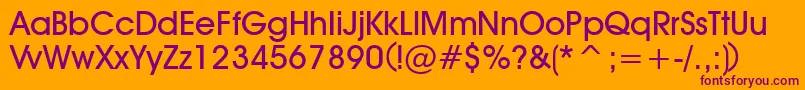 DeckerBold-fontti – violetit fontit oranssilla taustalla