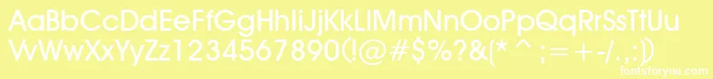フォントDeckerBold – 黄色い背景に白い文字