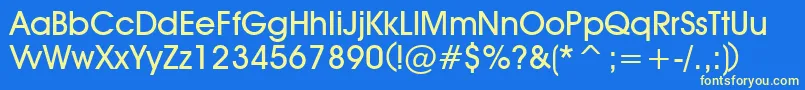 DeckerBold-Schriftart – Gelbe Schriften auf blauem Hintergrund