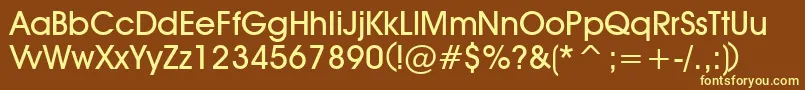 DeckerBold-fontti – keltaiset fontit ruskealla taustalla