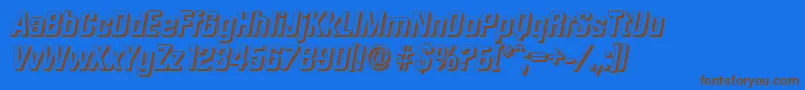 DiamanteshadowBolditalic Font – Brown Fonts on Blue Background