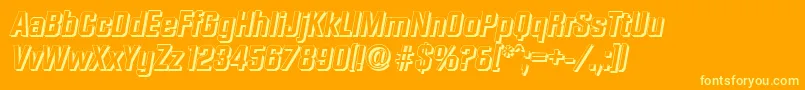 DiamanteshadowBolditalic Font – Yellow Fonts on Orange Background