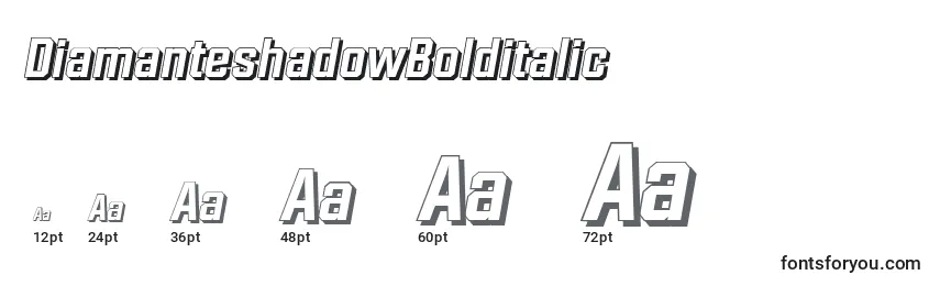 DiamanteshadowBolditalic Font Sizes
