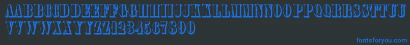 Plastischeplakatantiqua Font – Blue Fonts on Black Background