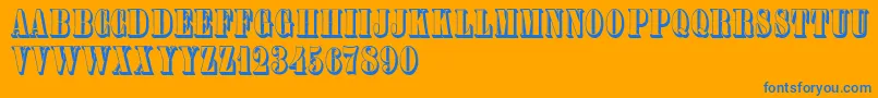 Plastischeplakatantiqua Font – Blue Fonts on Orange Background