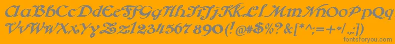 Brausepulver-Schriftart – Graue Schriften auf orangefarbenem Hintergrund